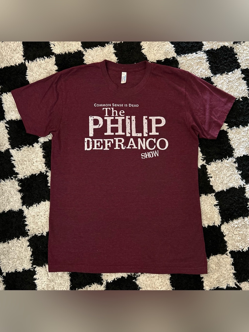 The Philip DeFranco Show T-shirt Mens L Common Sense is Dead Maroon Y2K YouTube